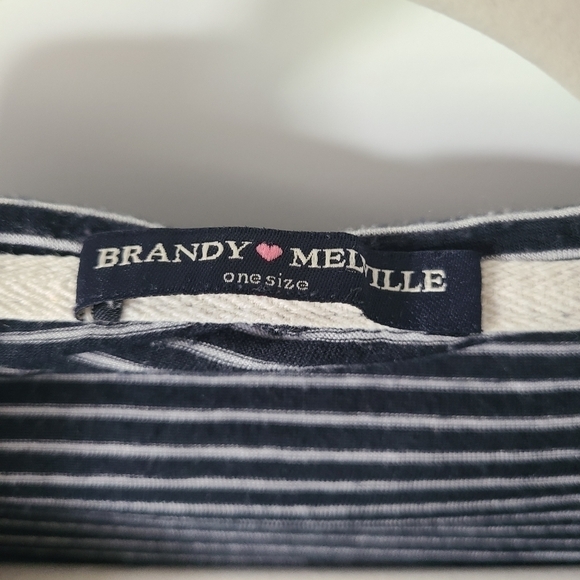 BRANDY MELVILLE Long Sleeve Blue Striped Hoodie Size One Size - Picture 3 of 5